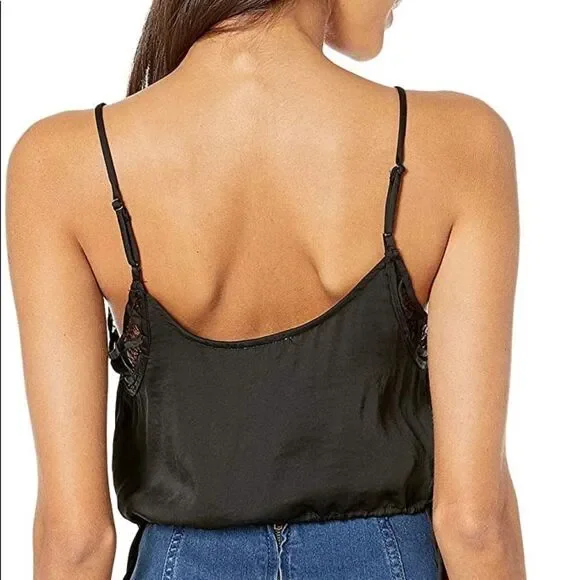 Free People Intimately Black Blouson Satin Brami Crop Camisole XS - Picture 12 of 13